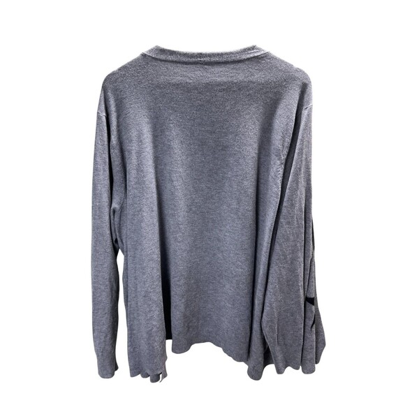 Aaeda Cardigan Women's Size 3X Gray Floral Sweater Felted Flowers - Picture 2 of 7